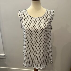 Adrianna Papell Black and White Polka Dot Blouse